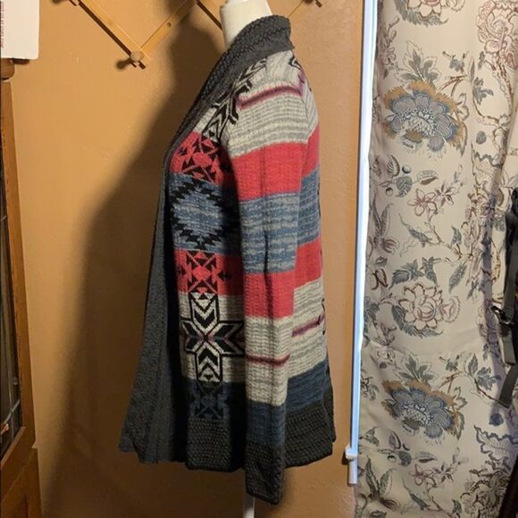 Urban Outfitters Ecote Intarsia Tribal Aztec Shawl Collar Open Sweater XS - Picture 10 of 13